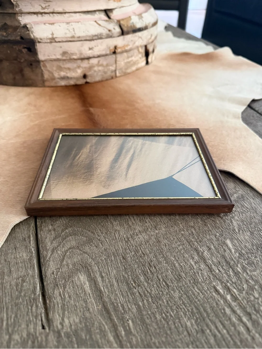 Vintage Gold-Trim Brown & Black Decorative Picture Frames - Set of 2